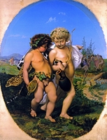 Eros con Bacco ubriaco (Jean Leon Gerome 1850)