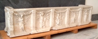 Sarcofago fronte Cinque muse Giove e Apollo. - Opera romana, II-III sec. d.C.  inv. 6756.