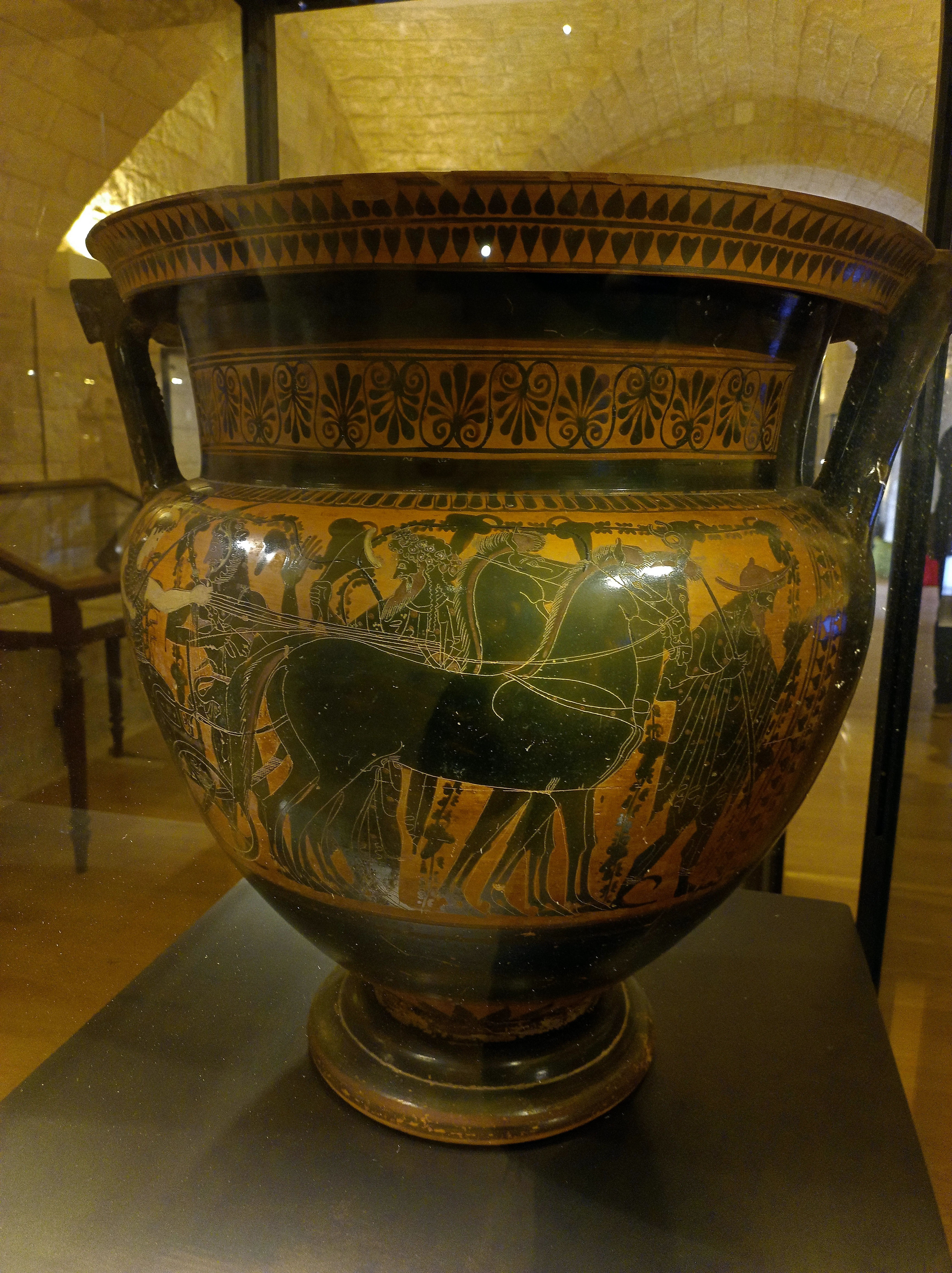 Cratere attico a colonne a figure nere Da Rutigliano.